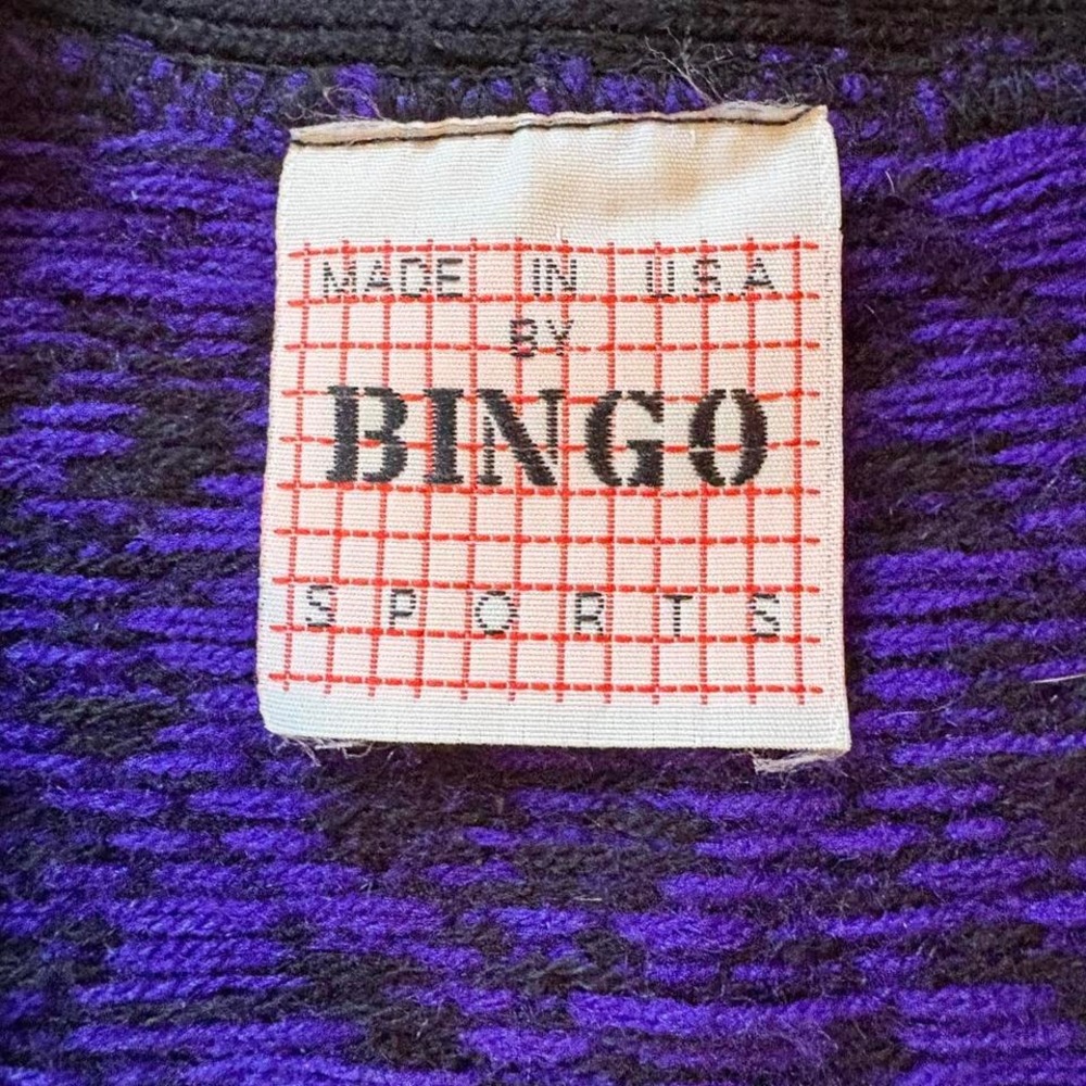 Vtg Patterned Cardigan Sweater Women's Buttons Purple Black 80s Bold Dopamine‎ M - Picture 4 of 8